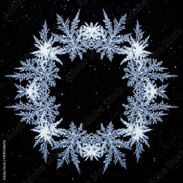 Obraz 雪の結晶のフレーム