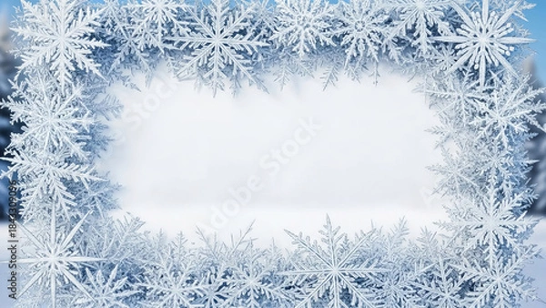 Obraz 雪の結晶のフレーム