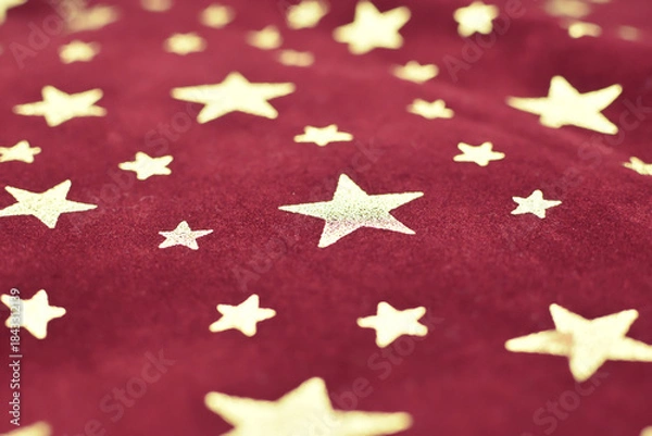 Obraz 古ぼけた星柄の布のクローズアップ　アンティーク　レトロ　掠れ