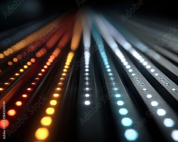Obraz Abstract Colorful Lights in Row Creating Dynamic Artistic Effect