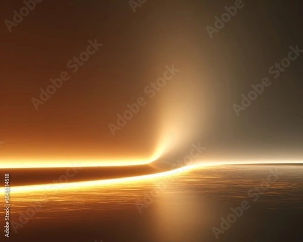 Obraz Ethereal Glow Over Calm Surface with Warm Light Reflection