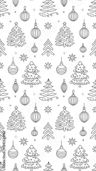 Obraz Christmas tree seamless pattern