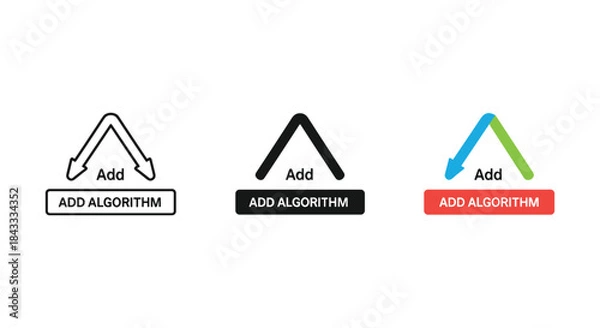 Obraz Add algorithm icon set