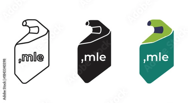 Fototapeta Three variations of mle logo design in different colors