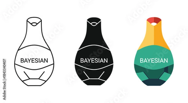 Fototapeta Bayesian vase illustration in different colors and styles