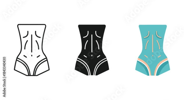 Fototapeta Different color options of shapewear for women