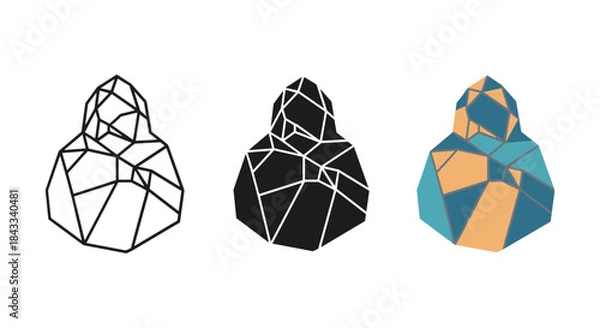 Fototapeta Geometric shapes with different color variations
