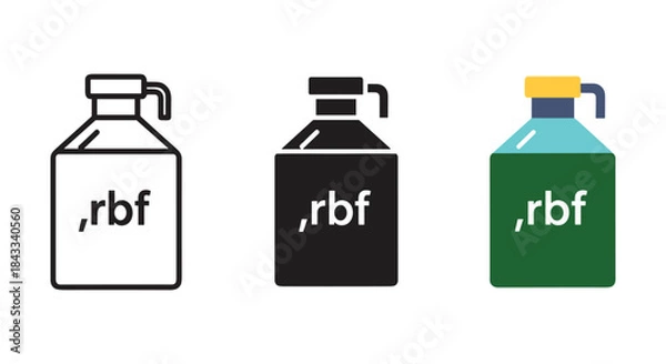 Fototapeta Three bottles with rbf label in different colors