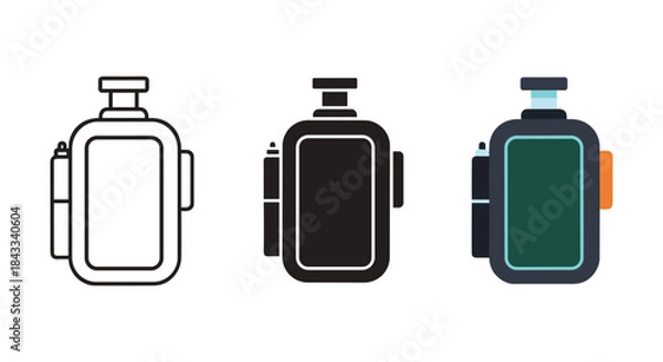 Fototapeta Three different styles of portable power bank