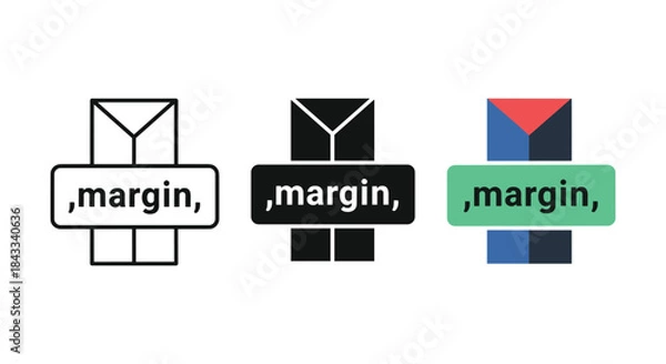Fototapeta Margin icon designs for web development and design