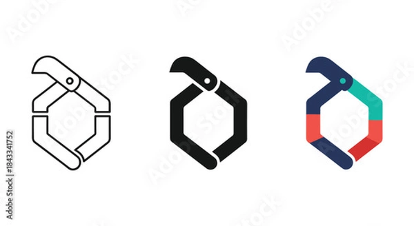 Obraz Logo design variations featuring hexagonal shape