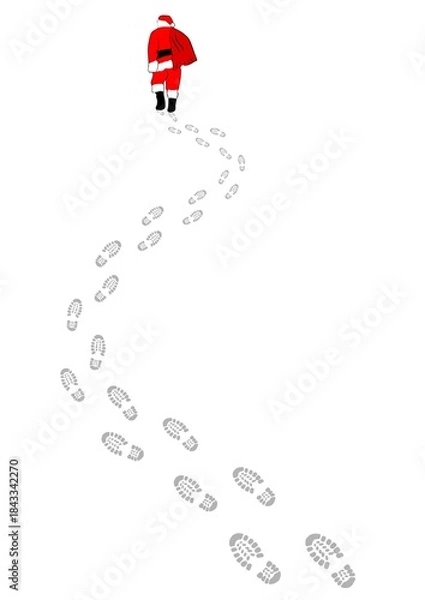 Obraz santa's footprints in snow