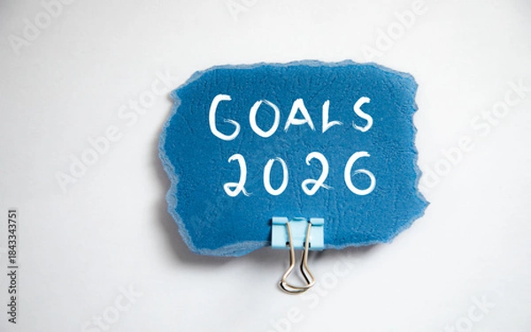 Obraz goals 2026 text on torn paper