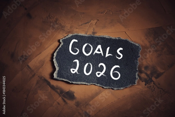 Obraz goals 2026 text on torn paper