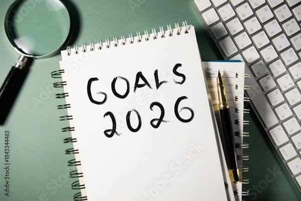 Obraz goals 2026 text with computer keyboard