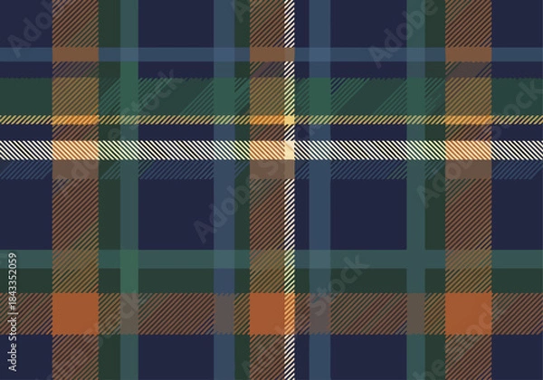 Obraz Pixel check plaid seamless fabric texture. Flat design. Vector illustration.