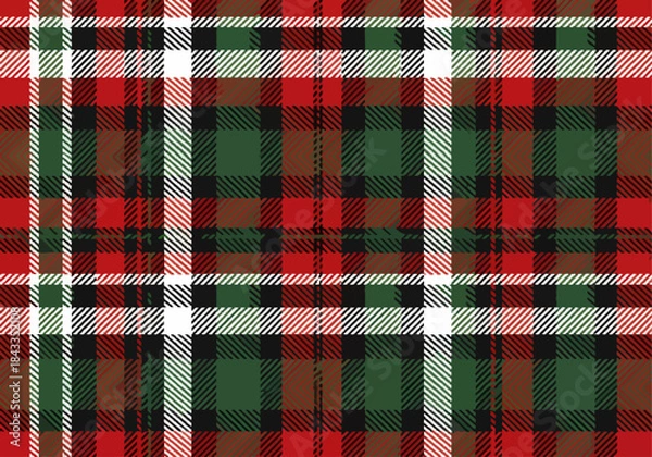 Obraz Plaid seamless pattern. Repeating checker fabric for design prints plaids. Repeated check ekose