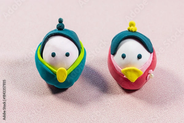 Obraz かわいいひな人形、桃の節句イメージ