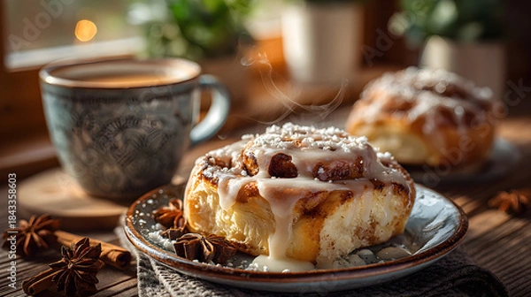 Obraz Cinnamon Rolls and Coffee