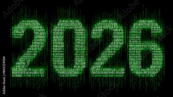 Obraz Digital Faces in Matrix Code