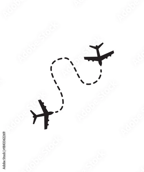 Obraz airplane route icon, vector best flat icon.