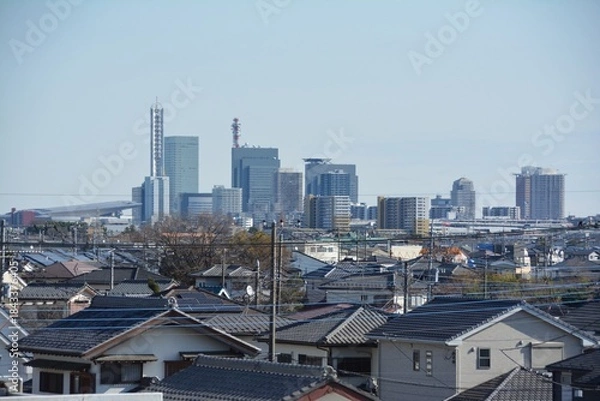 Obraz 冬晴れのさいたま新都心の町並み