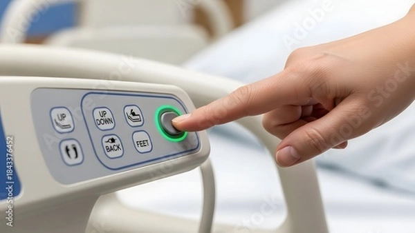 Obraz Medical Device Control Panel with Hand Interaction.