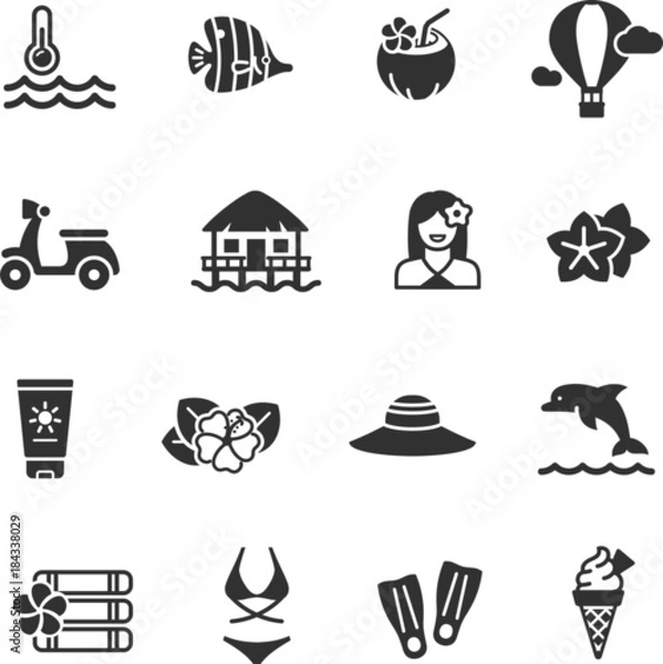 Fototapeta Summer beach objects set