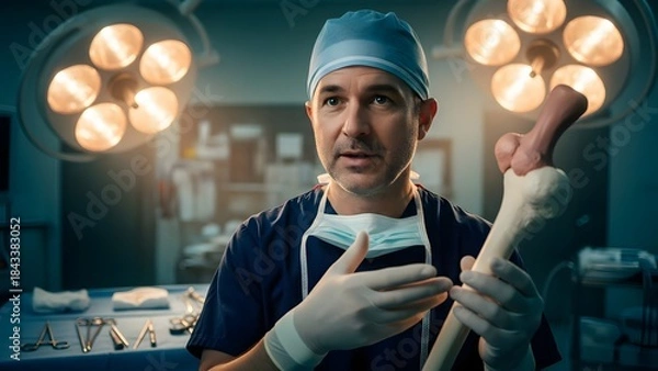 Obraz Surgeon Using Smartphone in Operating Room.