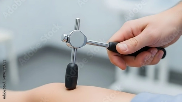 Obraz Medical Professional Using Hammer for Testing Bone Density.