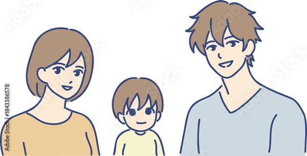 Obraz 若い夫婦と幼児の家族　png