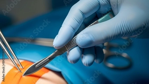 Obraz Medical Surgical Procedure with Precision Instruments.