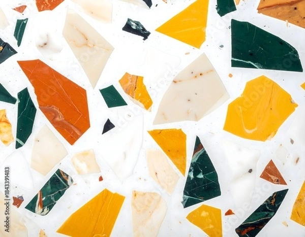 Fototapeta Colorful Terrazzo Stone Texture Background with Marble Chips