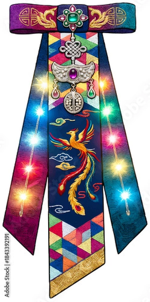 Fototapeta 한복입고 머리는 한복에 장식하는 액세사리, 댕기