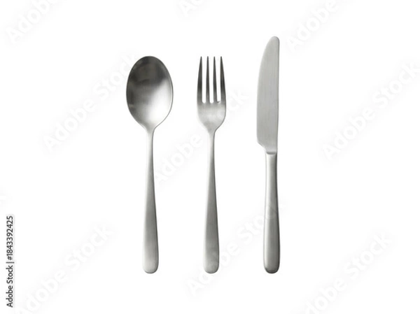 Obraz Cutlery set isolated on transparent background