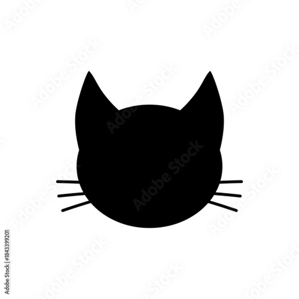 Obraz Cat head silhouette. Simple minimal vector drawing.