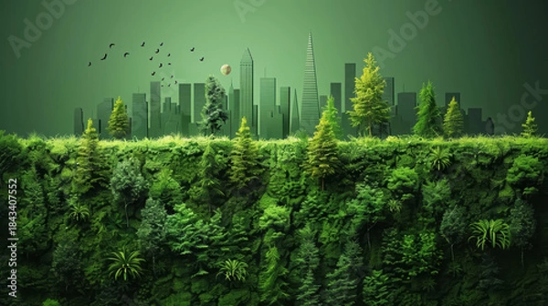 Obraz Green environment and trees, Eco-friendly design