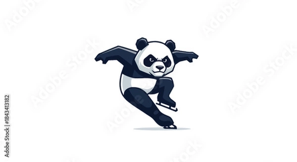 Obraz Panda ice skating