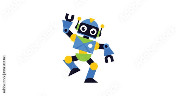 Obraz Geometric robot figure