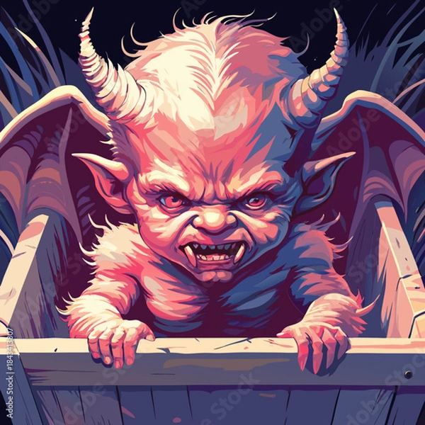 Obraz giovane demone cornuto 03