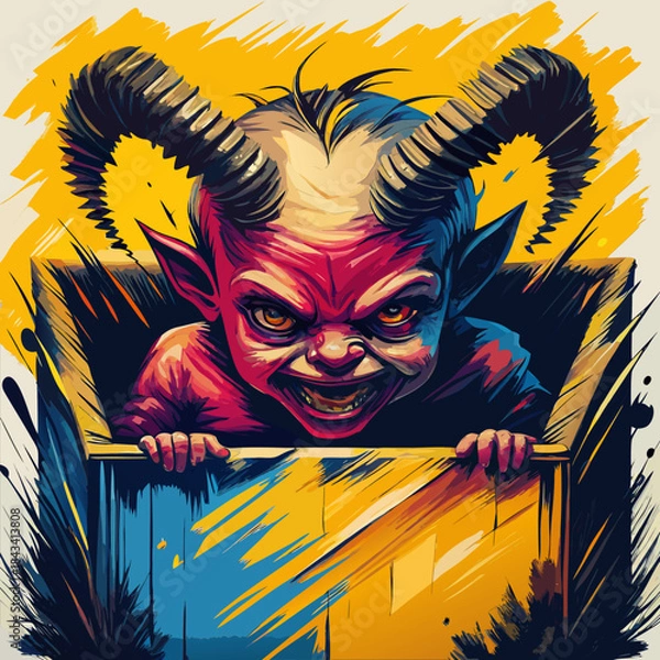 Obraz giovane demone cornuto 02