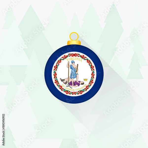 Obraz Virginia State Flag Christmas Decoration.