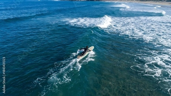 Fototapeta High-Speed Powerboat Racing on Open Water.