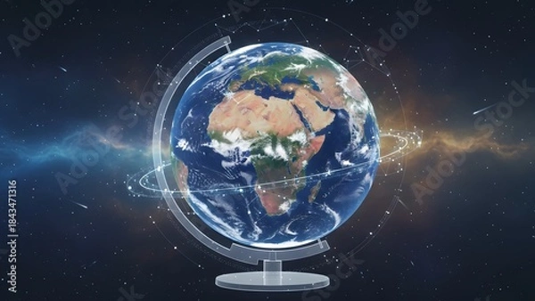 Obraz Earth Globe with Space Background and Galaxy View.