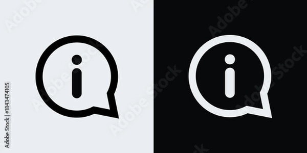 Obraz Info sign on speech bubble. Information icon