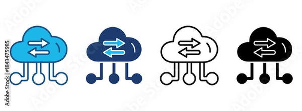 Fototapeta Transfer Icon Set With Multiple Styles. Vector Illustration