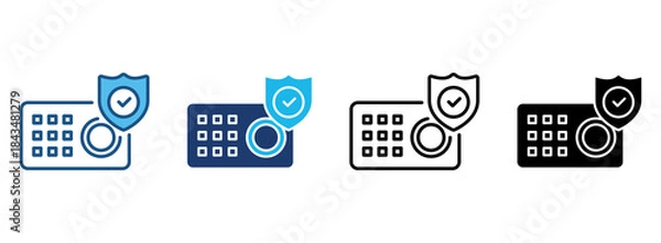 Fototapeta Safe Icon Set With Multiple Styles. Vector Illustration