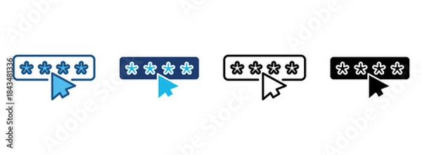 Fototapeta Password Icon Set With Multiple Styles. Vector Illustration