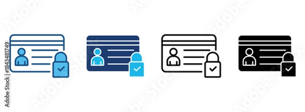Fototapeta Secured Payment Icon Set With Multiple Styles. Vector Illustration
