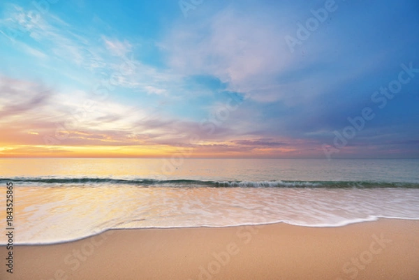 Obraz Sandy seashore at sunset. Nature composition.